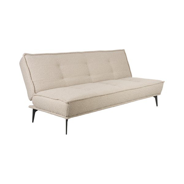 Bēšs salokāms dīvāns no buklē auduma 184 cm Cielke – White Label-image-2