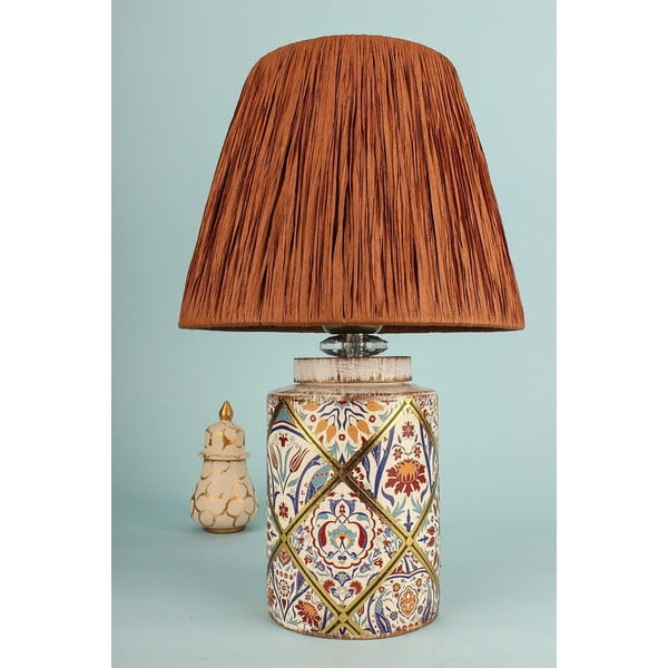 Terakotas oranža galda lampa ar papīra auklas abažūru (augstums 40 cm) Alev – Opviq lights-image-1