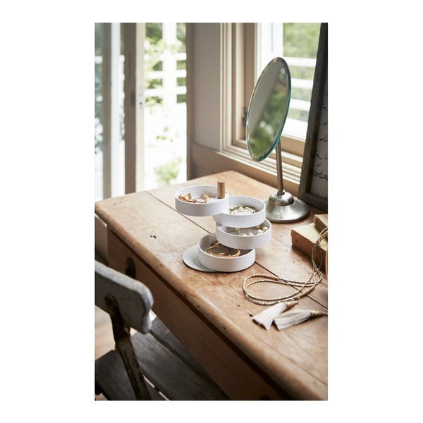 Balta rotaslietu kastīte ar dižskābarža koka detaļām YAMAZAKI Tosca-image-2