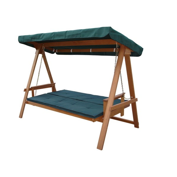 Zaļas koka dārza šūpoles Vegas Lux – Rojaplast-image-1