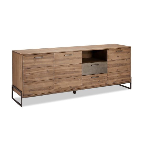 Brūna akācijas masīvkoka kumode Furnhouse Mallorca, liela-image-2