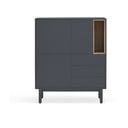 Tumši pelēka augsta kumode 100x120 cm Corvo – Teulat