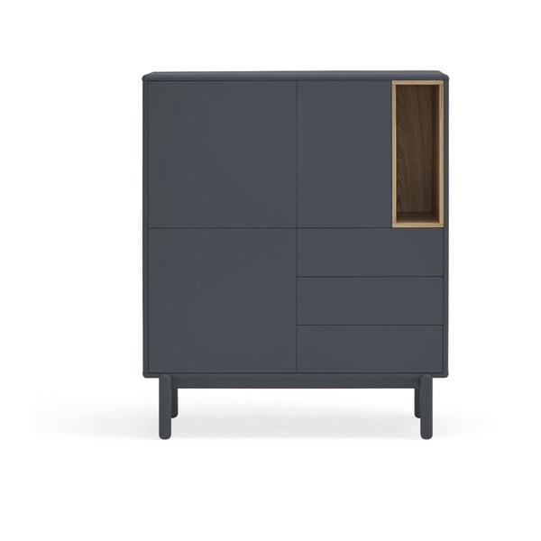 Tumši pelēka augsta kumode 100x120 cm Corvo – Teulat