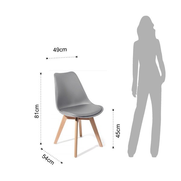 4 pelēku Tomasucci Kiki Evo krēslu komplekts-image-4