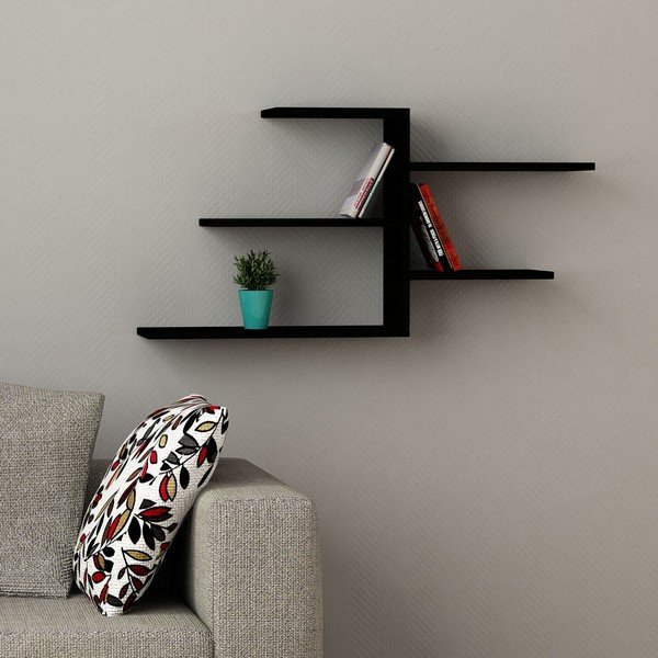 Grāmatu skapis Faba, melns-image-1