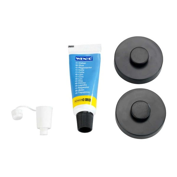 2 melnu pašturošu sienas kronšteinu komplekts Wenko Power-Loc Classic Plus-image-2