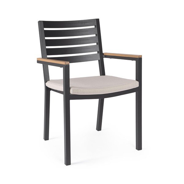 Antracīta pelēks metāla dārza krēsls Henna – Bizzotto