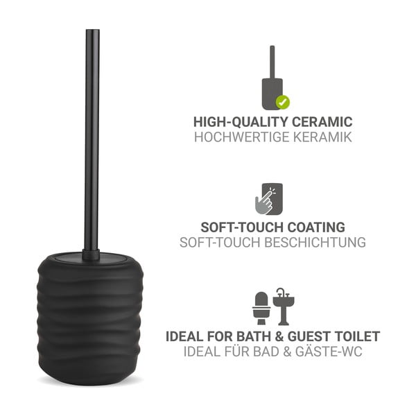 Melna keramikas tualetes birste Illana – Wenko-image-3