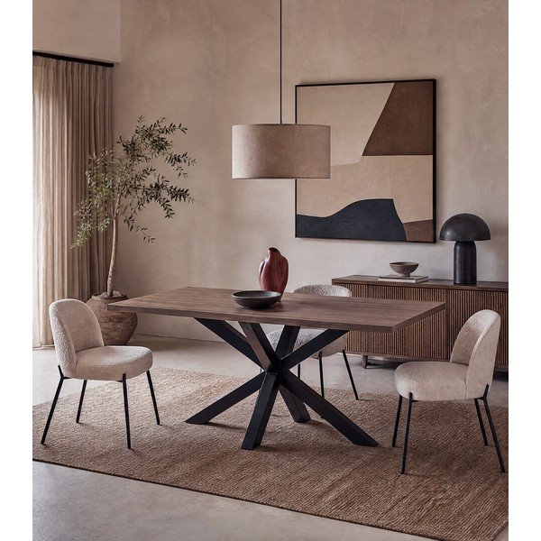 Ēdamgalds ar valrieksta koka imitācijas galda virsmu 100x180 cm Comba – Marckeric-image-1