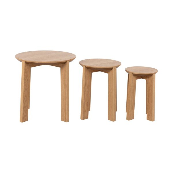 Apaļi sānu galdiņi no ozolkoka imitācijas (3 gab.) ø 50 cm Maxime – Actona-image-4