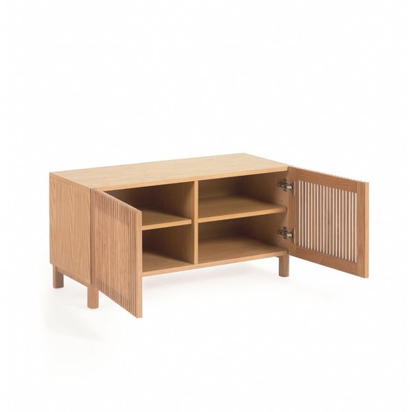 Dabīga toņa apavu plaukts ar ozolkoka imitāciju un soliņu Beyla – Kave Home-image-2