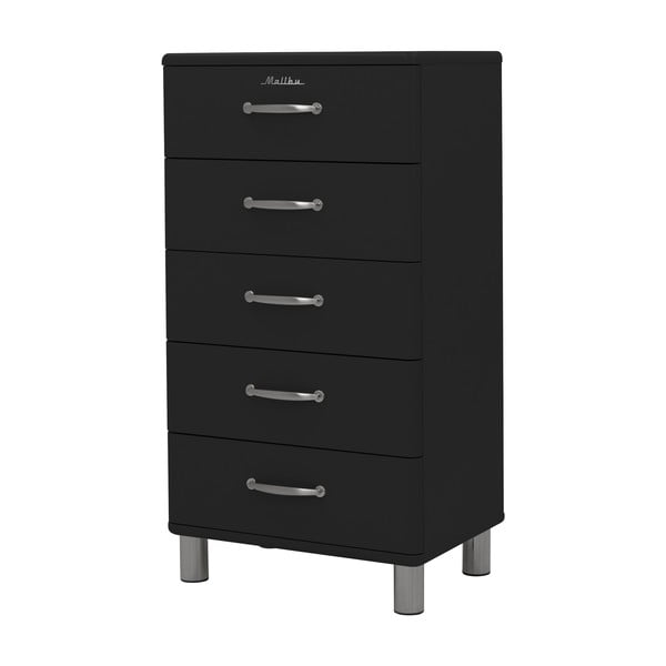 Melna augsta kumode 60x111 cm Malibu – Tenzo-image-2