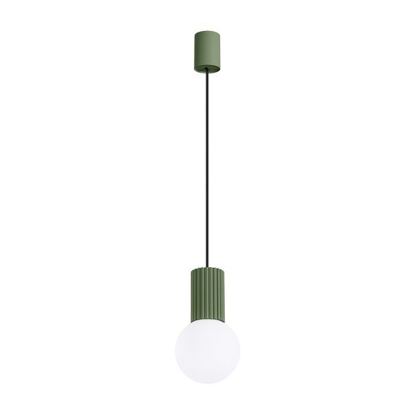 Zaļa piekaramā lampa no opāla stikla ø 12 cm Orbital – Sollux