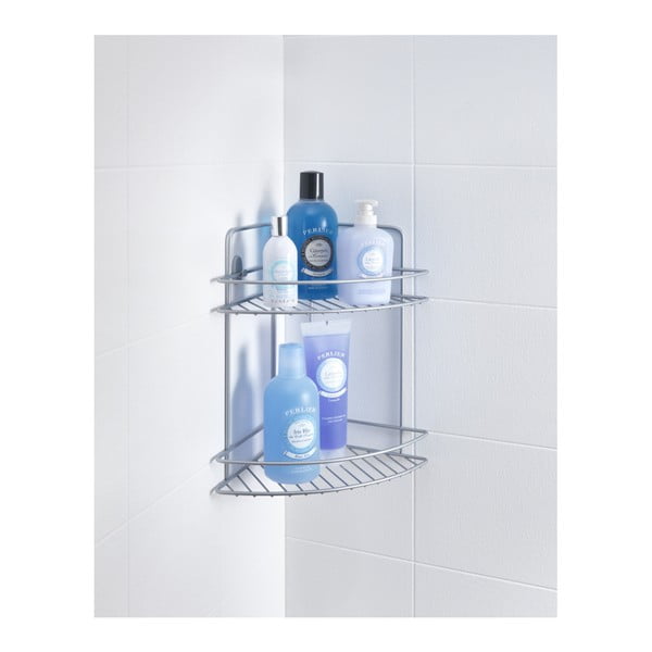 Sienas stūra vannas istabas plaukts ar diviem stāviem Metaltex Refl-image-1