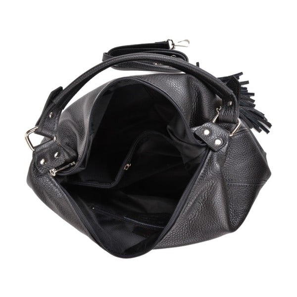 Melna ādas rokassomiņa Sofia Cardoni Bruhna-image-2