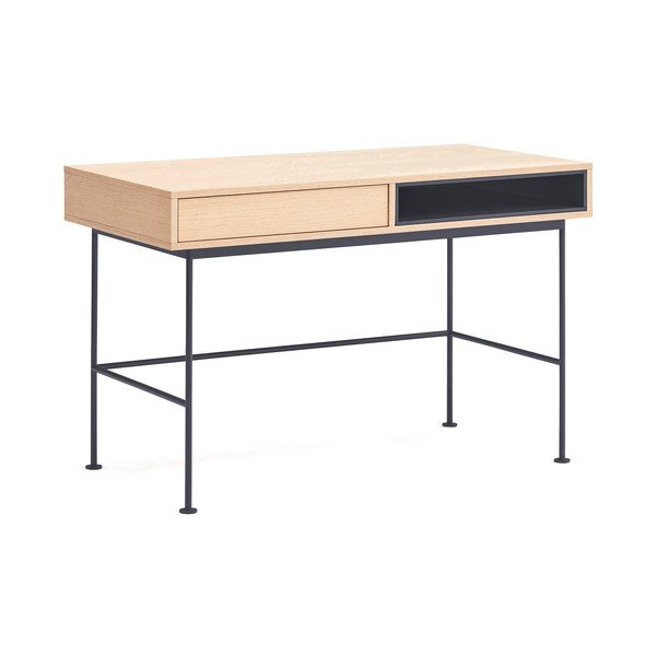 Darba galds ar ozolkoka imitācijas galda virsmu 60x120 cm Yoko – Teulat-image-3