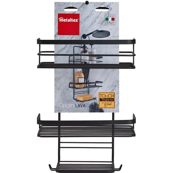 Melns piekaramais vannas istabas plaukts Metaltex Origin Lava-image-2