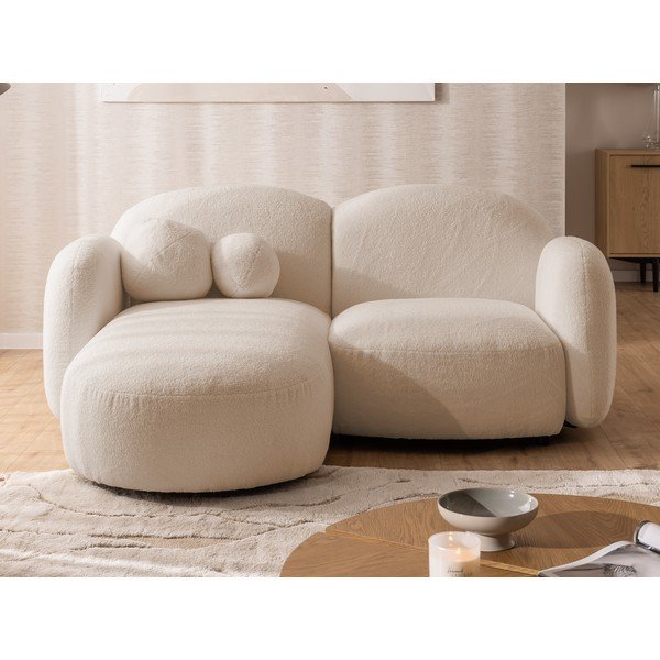 Gaiši brūns stūra dīvāns no buklē auduma (ar kreiso stūri/ar zvilni) Orbit – Ropez-image-1