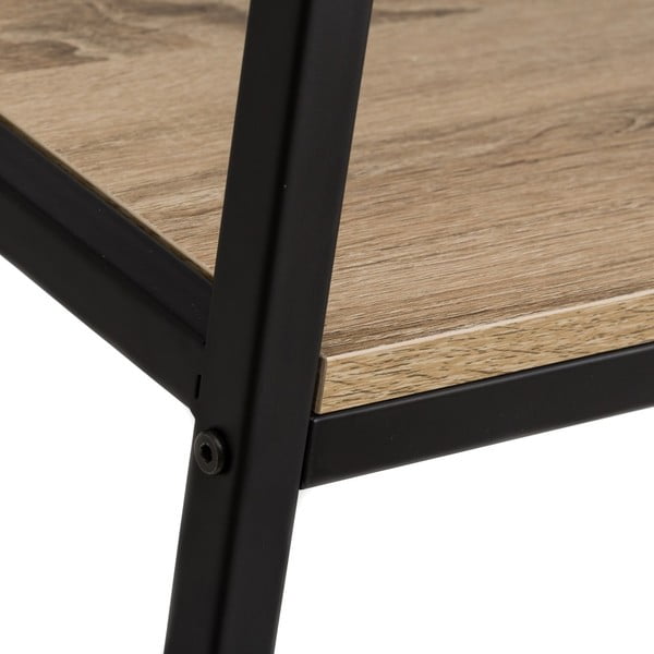 Melns/dabīga toņa grāmatu plaukts ar ozolkoka imitāciju 60x180 cm Urban – Casa Selección-image-3