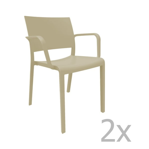 2 smilšaini brūnu dārza krēslu komplekts Resol Fiona New