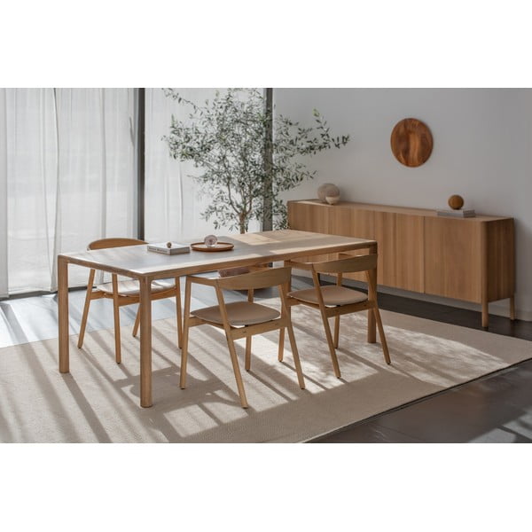 Ēdamistabas krēsls no ozolkoka ar pelēku sēdekli Gazzda Muna-image-3