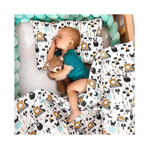 Balts bērnu gultiņas komplekts Sweet Dreams – Yellow Tipi-image-3