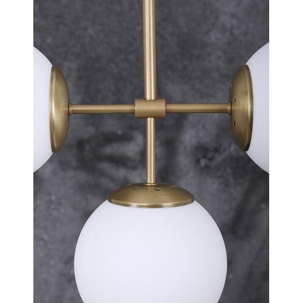 Balta/zelta krāsas piekaramā lampa ar stikla abažūru ø 15 cm Seagull – Squid Lighting-image-4