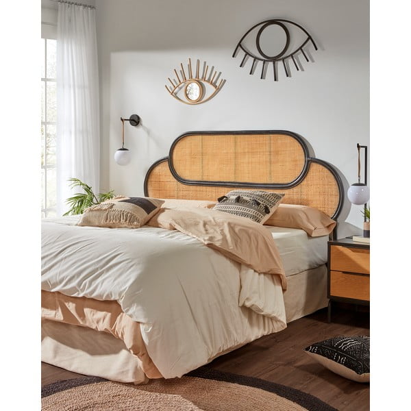 Rotangpalmas galvgalis ar melnām detaļām Kave Home Lalita, 170 x 120 cm-image-1