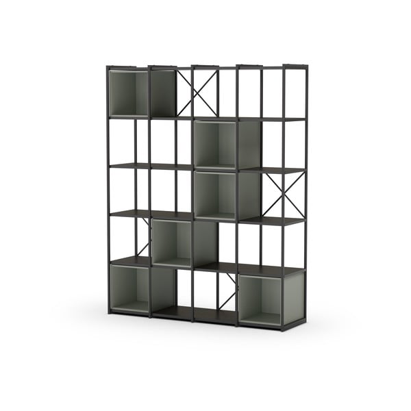 Zaļš/melns grāmatplaukts 140x179 cm Anya – Marckeric-image-2