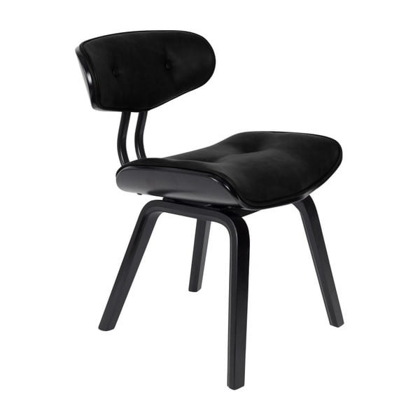 Dutchbone Mirlo melns krēsls ar polsterējumu