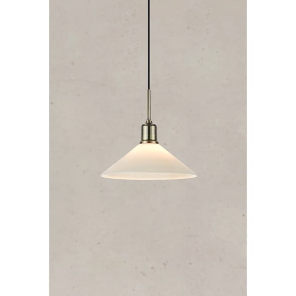 Balta/misiņa krāsas piekaramā lampa ar stikla abažūru ø 25 cm Vela – Markslöjd-image-4