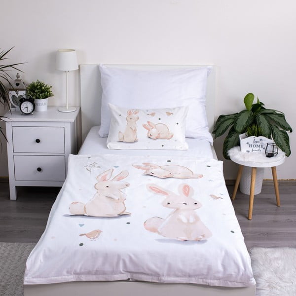 Kokvilnas bērnu gultas veļa 100x135 cm Bunnies – Jerry Fabrics-image-1