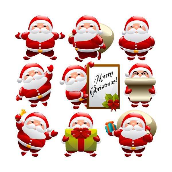 9 Ambiance uzlīmju komplekts Funny Santa Claus Christmas-image-1