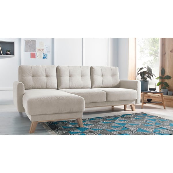 Bēšs dīvāns gulta Bobochic Paris Balio Enjoy, kreisais stūris-image-1