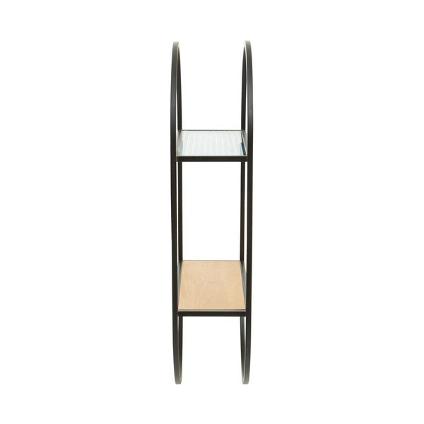 Melns/dabīga toņa daudzlīmeņu metāla sienas plaukts 35 cm Mataram – Premier Housewares-image-4