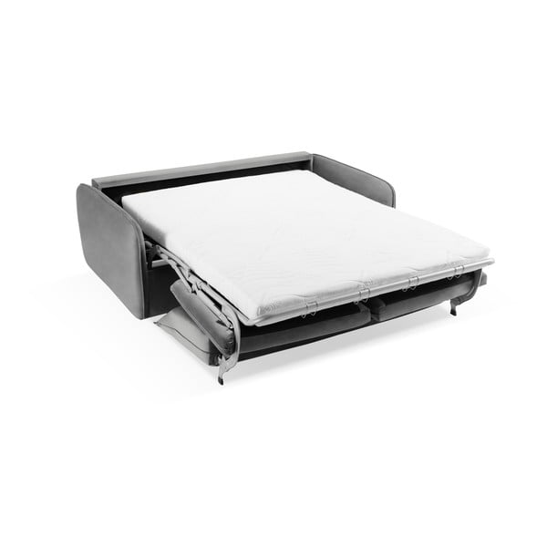 Pelēks samta izvelkamais dīvāns 194 cm Vienna – Cosmopolitan Design-image-4