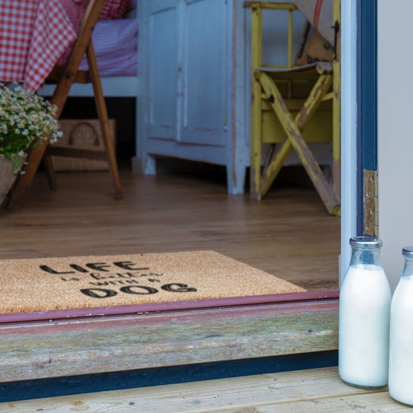 Kokosšķiedras kājslauķis 60x90 cm Life Is Better With a Dog – Artsy Doormats-image-4
