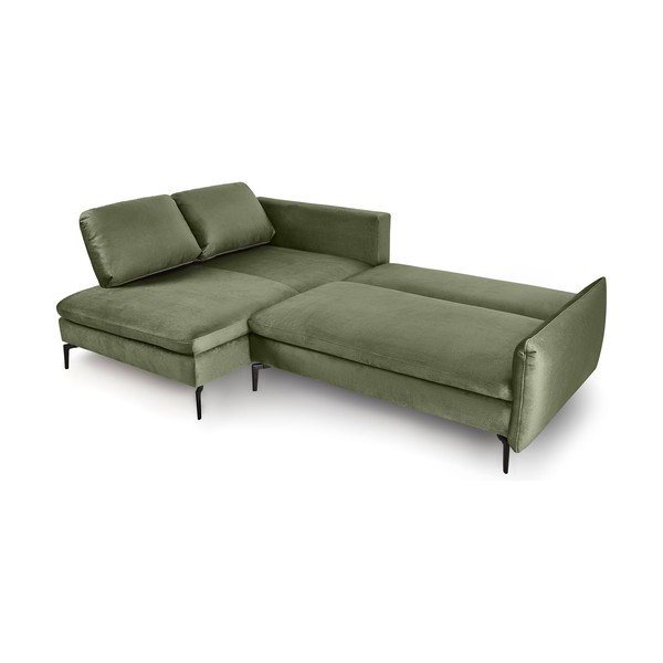 Zaš samta izlaižams stūra dīvāns ar glabāšanas vietu Bonami Selection Fira, kreisais stūris-image-3