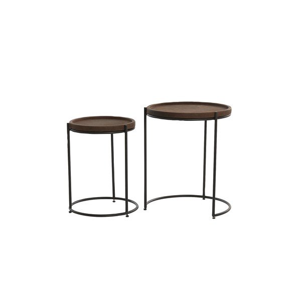 Apaļi ādas sānu galdiņi (2 gab.) ø 53 cm Jairo – Light & Living-image-4