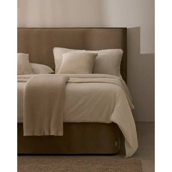 Pelēkbrūns polsterēts gultas galvgalis 180x118 cm Jaira – Kave Home-image-2