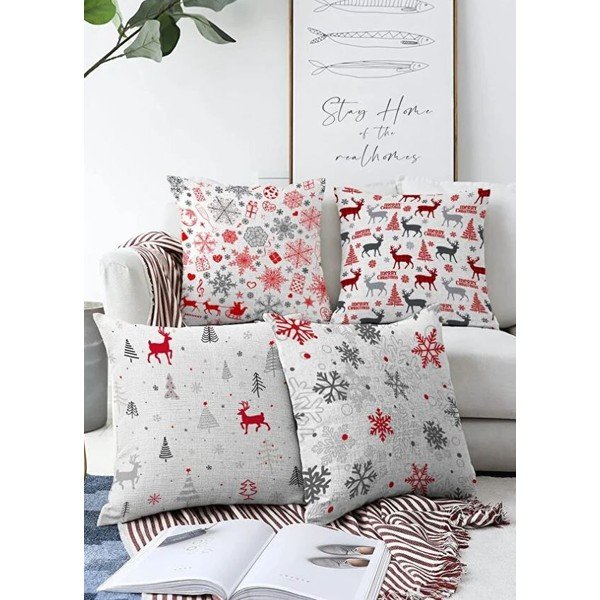 Spilvendrānas (4 gab.) ar Ziemassvētku motīvu 43x43 cm Merry Christmas – Mila Home-image-2