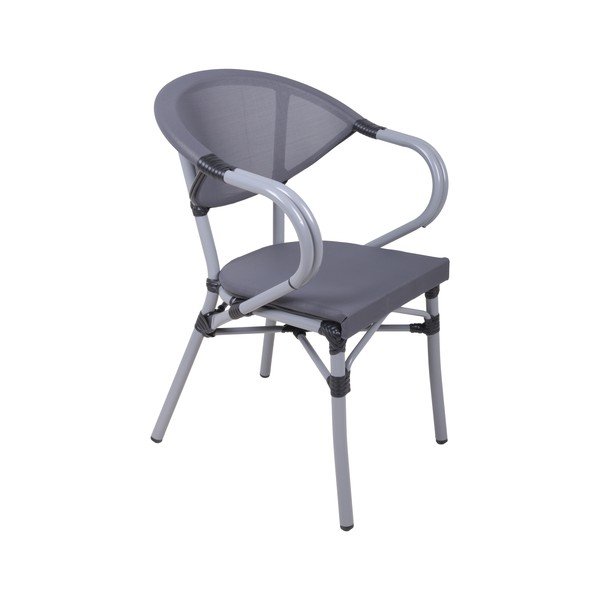 Pelēks metāla dārza krēsls Toskana – Garden Pleasure-image-1