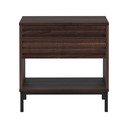 Tumši brūns naktsskapītis ar valrieksta koka imitācijas galda virsmu Celine – Støraa