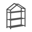 Antracīta pelēks priedes masīvkoka bērnu grāmatu plaukts 111x141x40 cm Dallas – Vipack