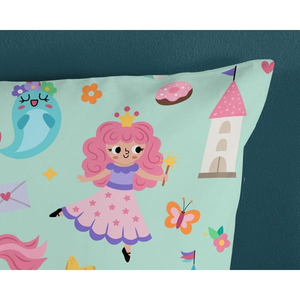 Piparmētru zaļa vienguļamā kokvilnas bērnu gultas veļa 140x200 cm Fantastic – Good Morning-image-3