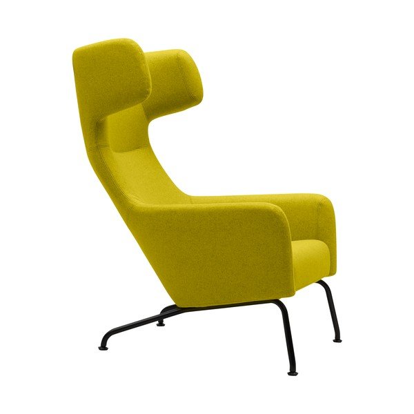 Dzeltens atzveltnes krēsls ar melnām kājām Softline Havana-image-2