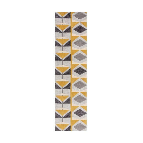 Pelēki dzeltens paklājs Flair Rugs Kodiac, 60 x 230 cm