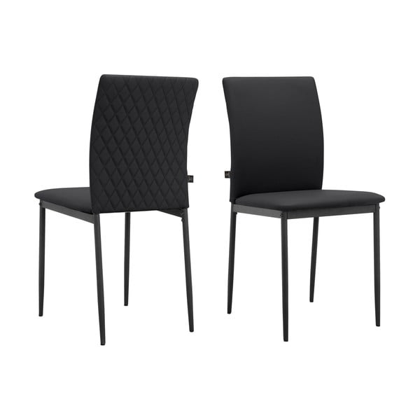 Melni mākslīgās ādas pusdienu krēsli (2 gab.) Pavia – Støraa-image-3