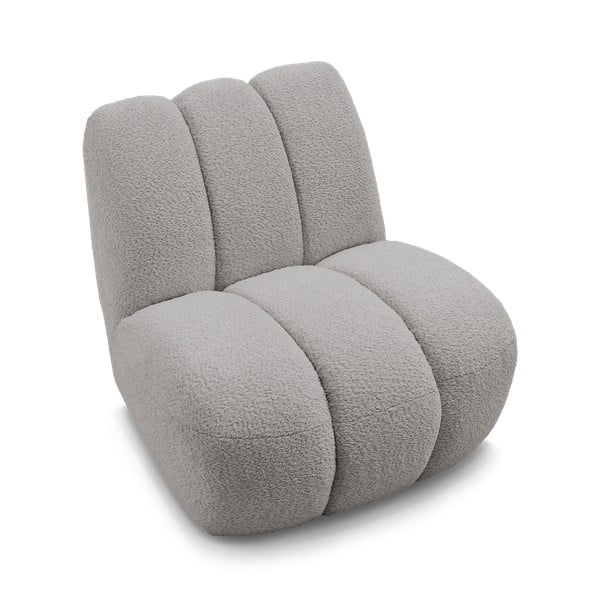 Gaiši pelēks atpūtas krēsls no buklē auduma Janissaire – Bobochic Paris-image-4