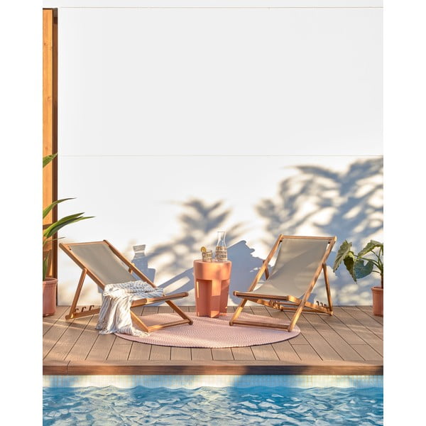 Rozā apaļš iekštelpu un āra paklājs no pārstrādātas šķiedras ø 150 cm Rodhe – Kave Home-image-1